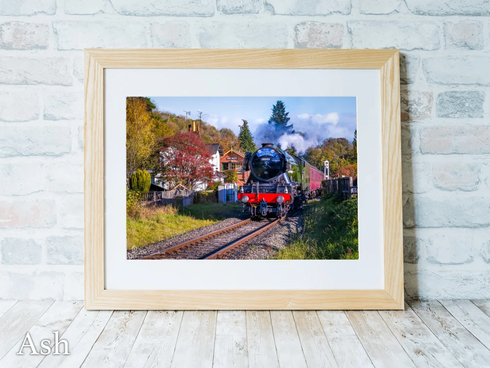 Flying Scotsman Locomotive At New Bridge Signal Box NYMR 7 Flying Scotsman Locomotive At New Bridge Signal Box NYMR - Ash-Landscape-Frame
