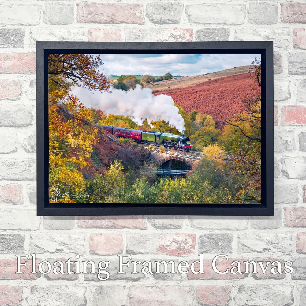Flying Scotsman Locomotive On The NYMR 3 Flying Scotsman Locomotive On The NYMR - Landscape-Float-Frame-Canvas