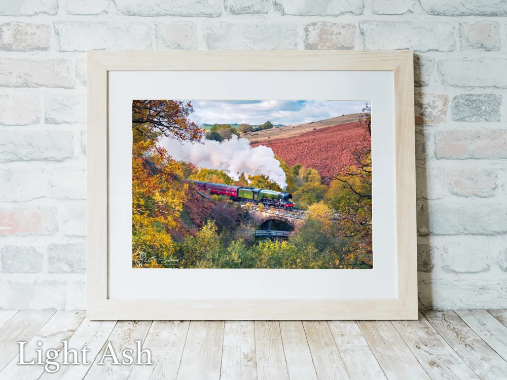 Flying Scotsman Locomotive On The NYMR 5 Flying Scotsman Locomotive On The NYMR - Light-Ash-Landscape-Frame