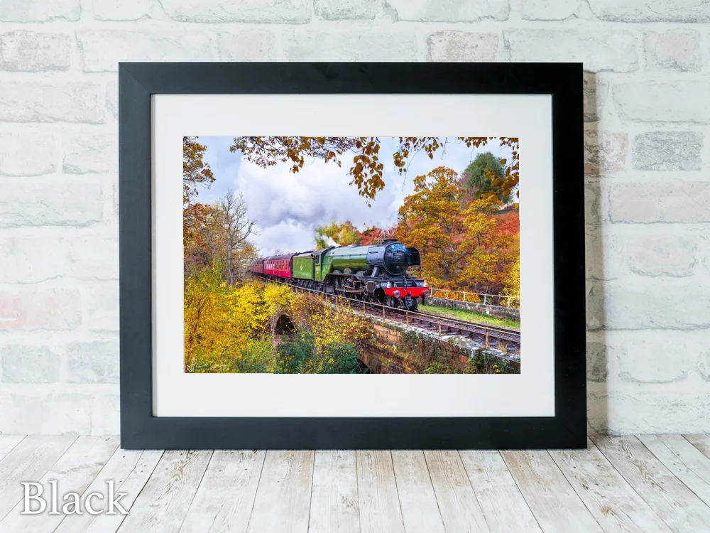 Flying Scotsman On The NYMR 6 Flying Scotsman On The NYMR - Black-Landscape-Frame
