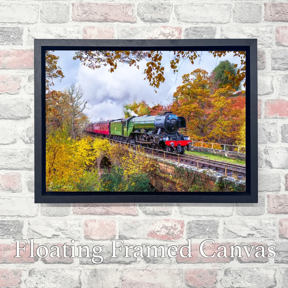 Flying Scotsman On The NYMR 3 Flying Scotsman On The NYMR - Landscape-Float-Frame-Canvas