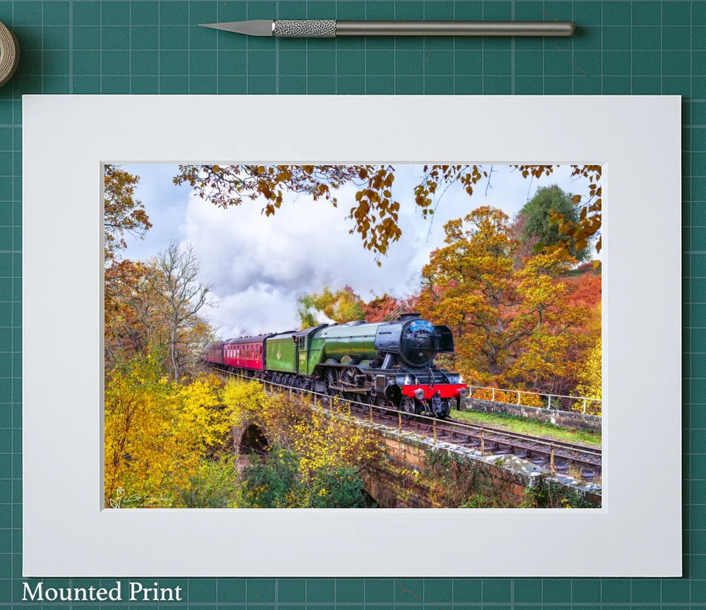 Flying Scotsman On The NYMR 2 Flying Scotsman On The NYMR - Landscape-Mounted-Print