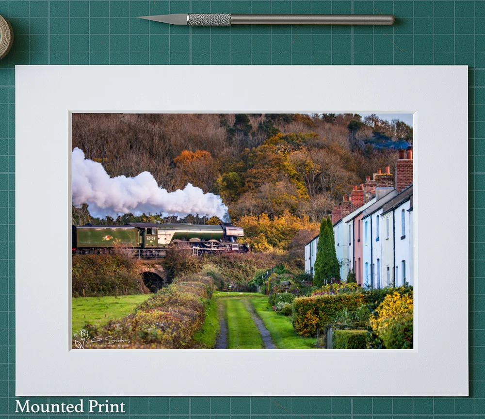 Flying Scotsman Passes Esk Valley Cottages 2 Flying Scotsman Passes Esk Valley Cottages - Landscape-Mounted-Print