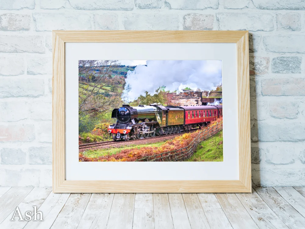 Flying Scotsman Under The Iron Bridge At Greenend 7 Flying Scotsman Under The Iron Bridge At Greenend - Ash-Landscape-Frame