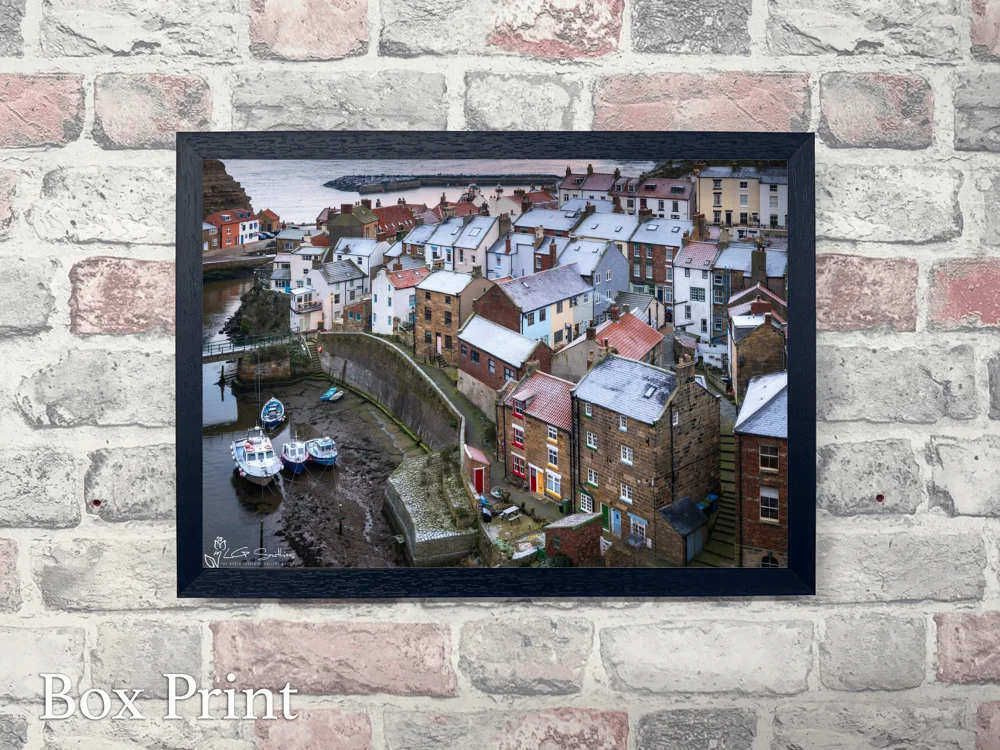 Frosty Christmas Time Morning At Staithes 4 Frosty Christmas Time Morning At Staithes - Landscape-Box-Print