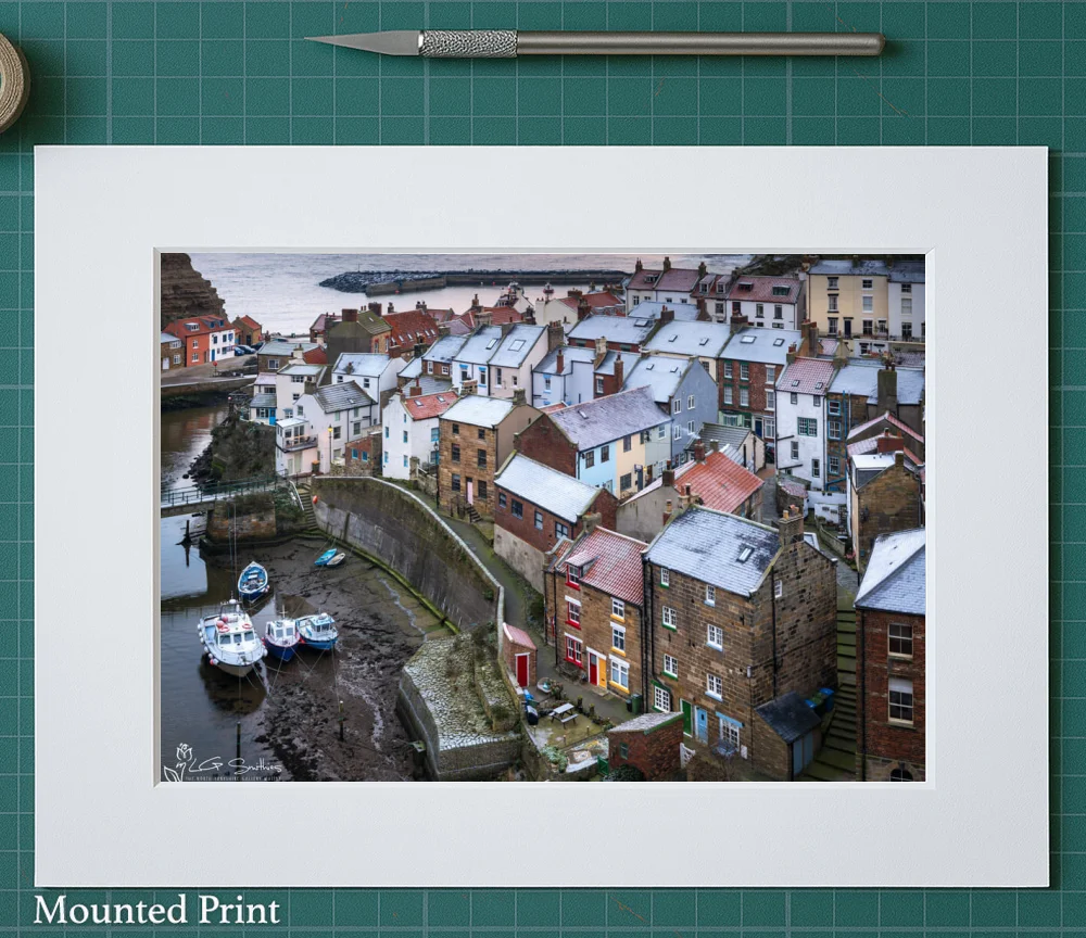 Frosty Christmas Time Morning At Staithes 2 Frosty Christmas Time Morning At Staithes - Landscape-Mounted-Print