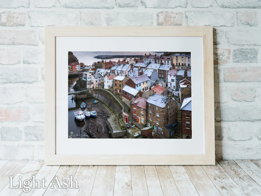 Frosty Christmas Time Morning At Staithes 5 Frosty Christmas Time Morning At Staithes - Light-Ash-Landscape-Frame