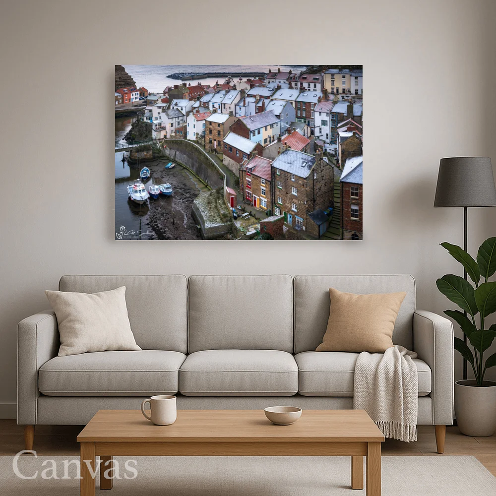 Frosty Christmas Time Morning At Staithes 8 Frosty Christmas Time Morning At Staithes - Wall-art-for-living-room-landscape