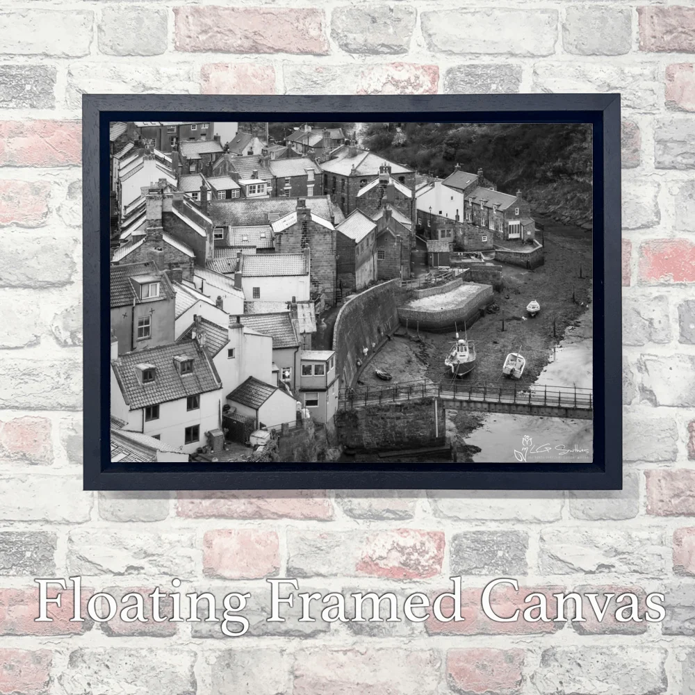 Frosty Morning At Staithes 3 Frosty Morning At Staithes - Landscape-Float-Frame-Canvas