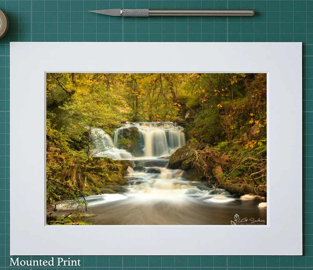 Goathland In The Autumn At Water Arc Foss 2 Goathland In The Autumn At Water Arc Foss - Landscape-Mounted-Print