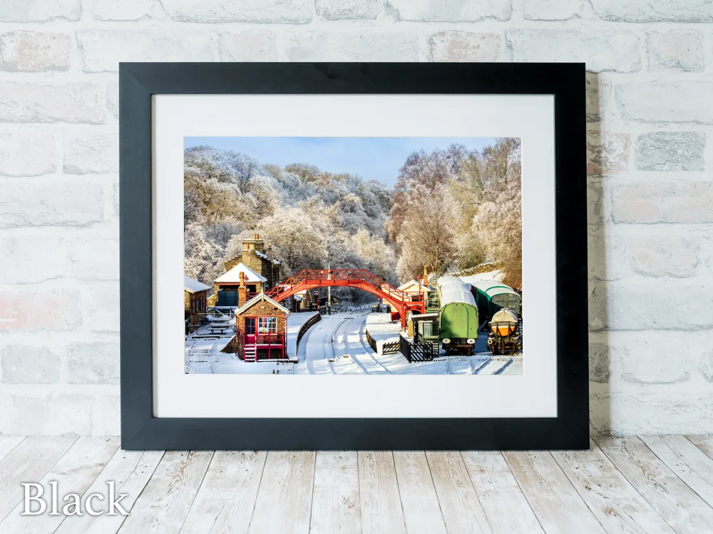 Goathland Station At Christmas 6 Goathland Station At Christmas - Black-Landscape-Frame