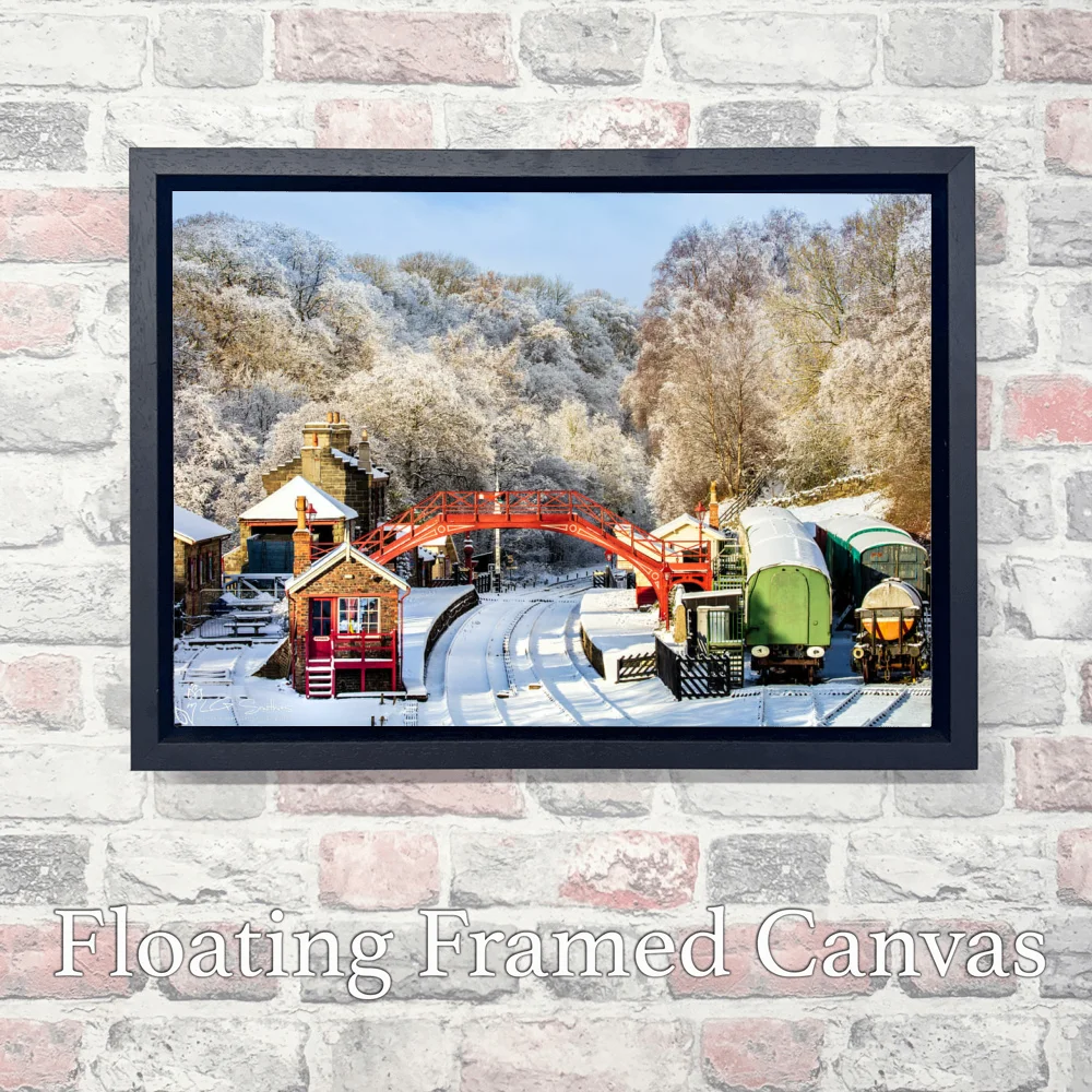 Goathland Station At Christmas 3 Goathland Station At Christmas - Landscape-Float-Frame-Canvas