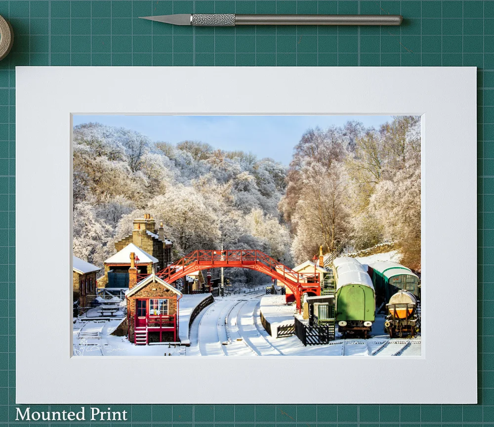 Goathland Station At Christmas 2 Goathland Station At Christmas - Landscape-Mounted-Print