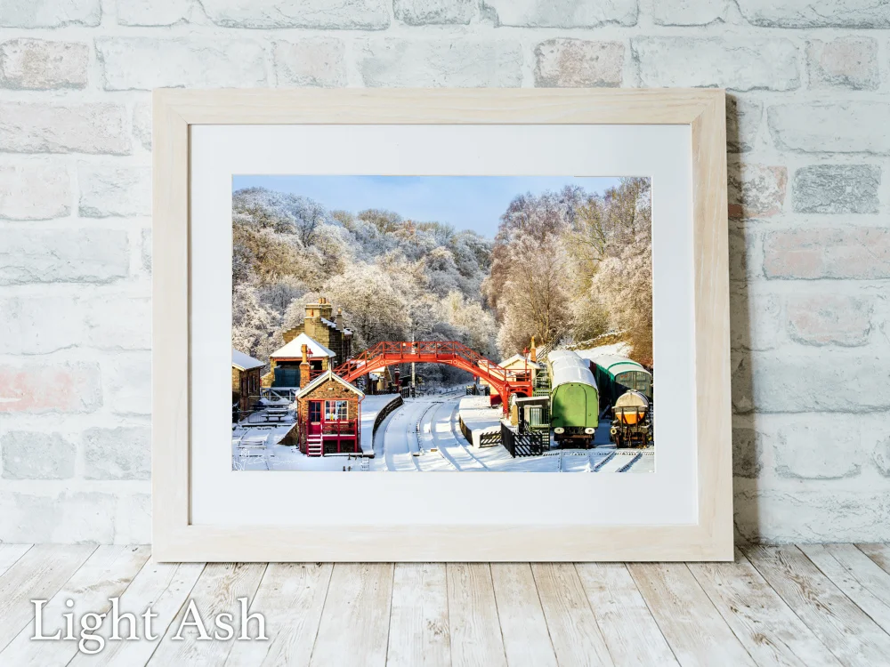Goathland Station At Christmas 5 Goathland Station At Christmas - Light-Ash-Landscape-Frame