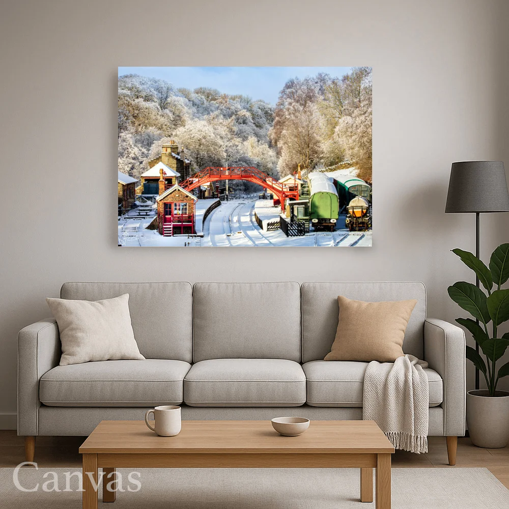 Goathland Station At Christmas 8 Goathland Station At Christmas - Wall-art-for-living-room-landscape