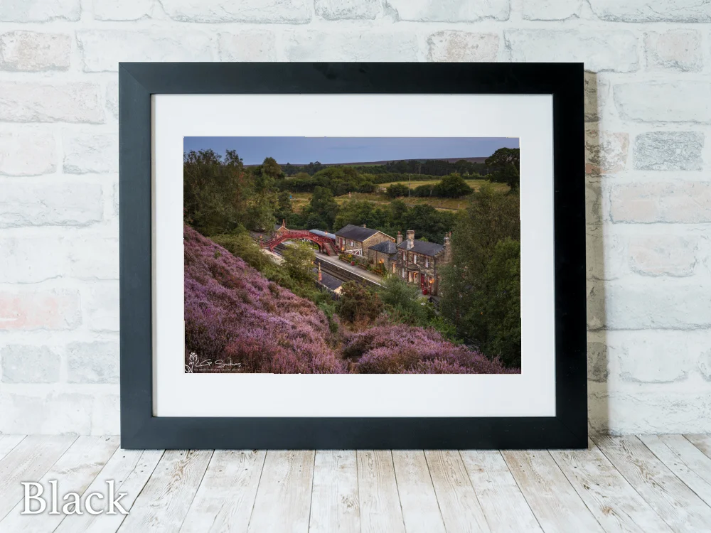 Goathland Station At Night 6 Goathland Station At Night - Black-Landscape-Frame