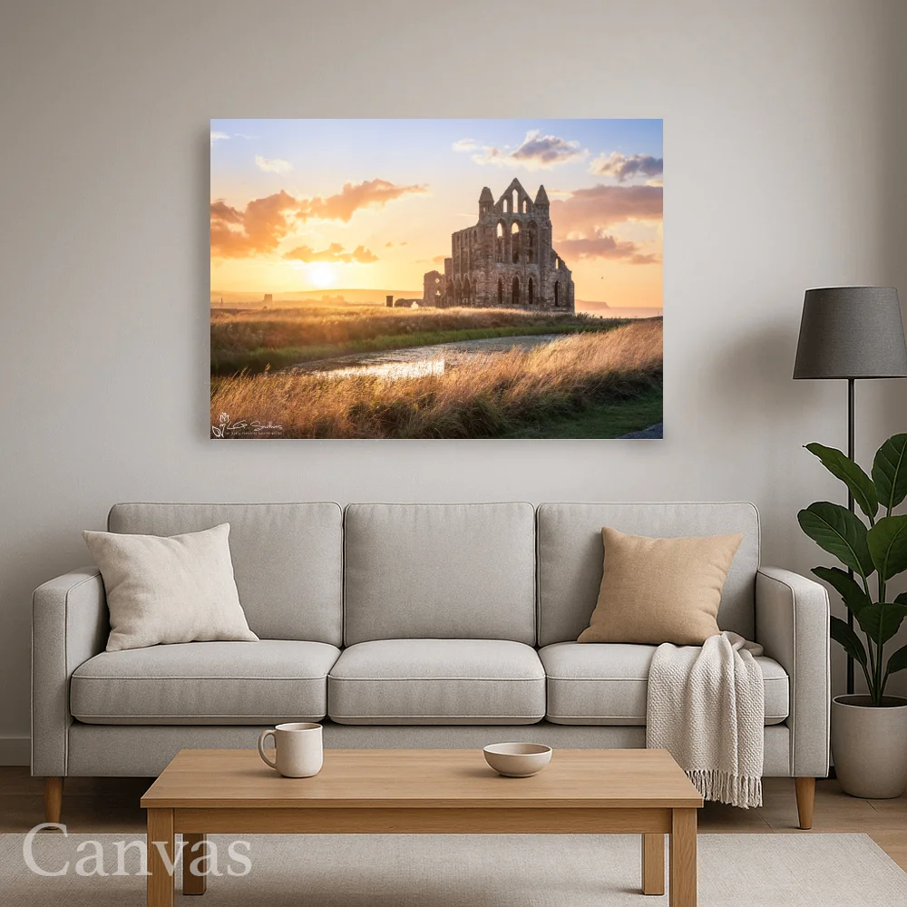 Golden Sunset At Whitby Abbey 8 Golden Sunset At Whitby Abbey - Wall-art-for-living-room-landscape