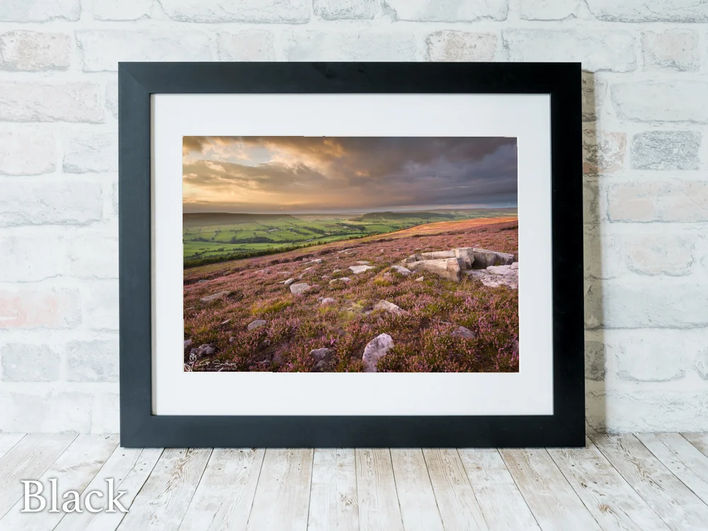 Greater Fryup Dale From The Moors 6 Greater Fryup Dale From The Moors - Black-Landscape-Frame