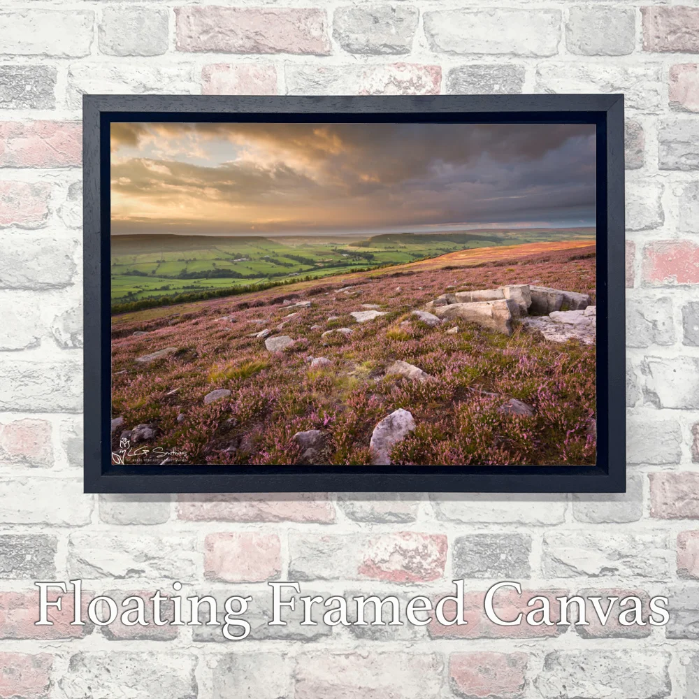 Greater Fryup Dale From The Moors 3 Greater Fryup Dale From The Moors - Landscape-Float-Frame-Canvas