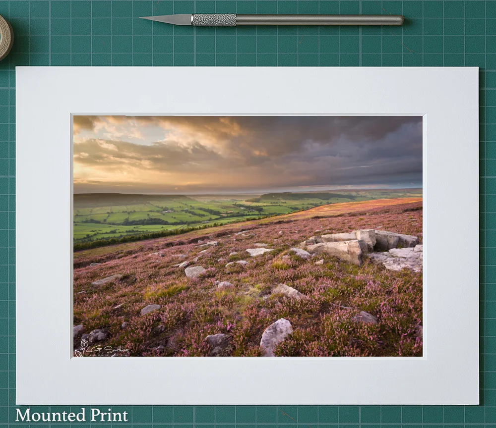 Greater Fryup Dale From The Moors 2 Greater Fryup Dale From The Moors - Landscape-Mounted-Print