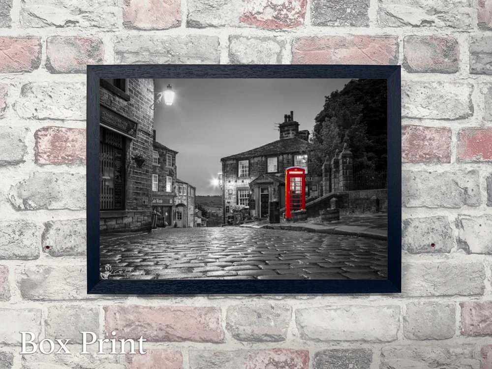 Haworth At Night Colour Splash 4 Haworth At Night Colour Splash - Landscape-Box-Print