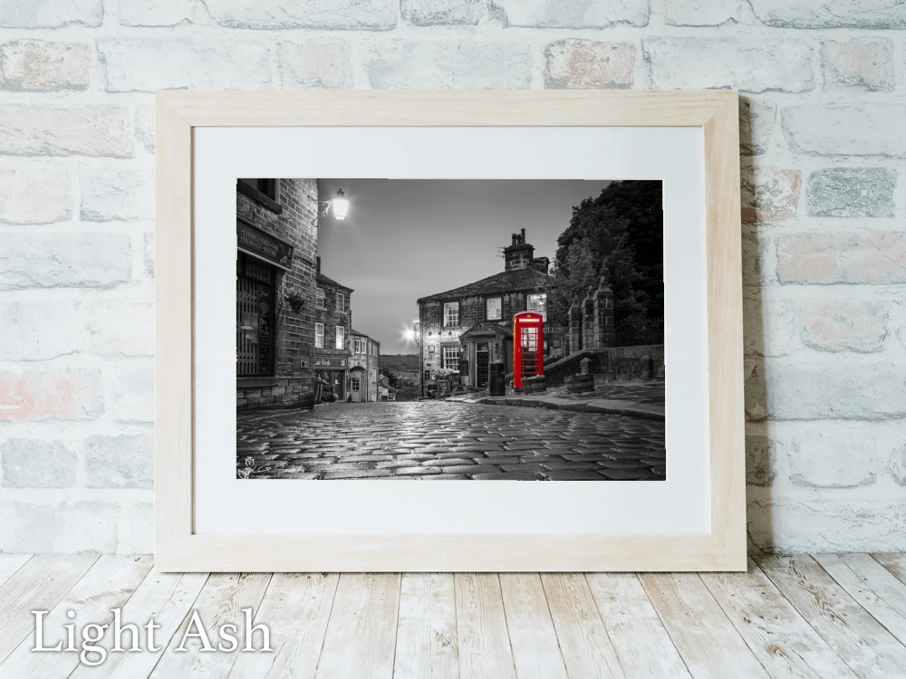 Haworth At Night Colour Splash 5 Haworth At Night Colour Splash - Light-Ash-Landscape-Frame