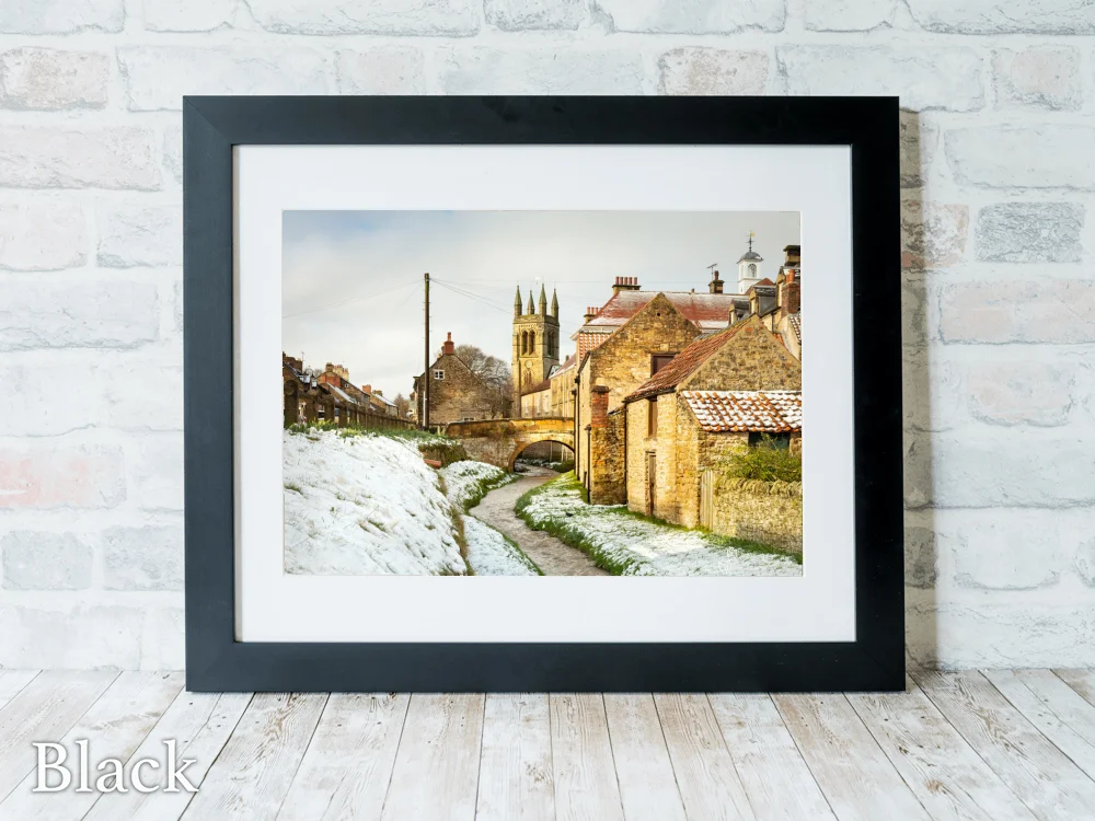 Helmsley Yorkshire In The Snow 6 Helmsley Yorkshire In The Snow - Black-Landscape-Frame