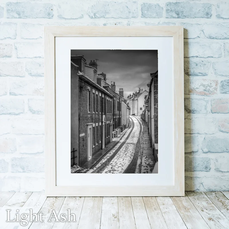 Henrietta St In The Snow Black And White 2 Henrietta St In The Snow Black And White - Light-Ash-Portrait-Frame