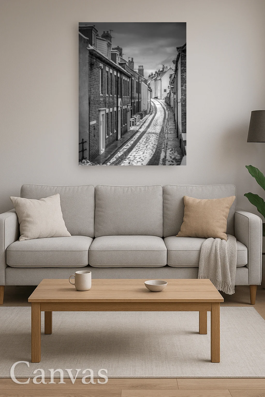 Henrietta St In The Snow Black And White 8 Henrietta St In The Snow Black And White - Wall-art-for-living-room-portrait