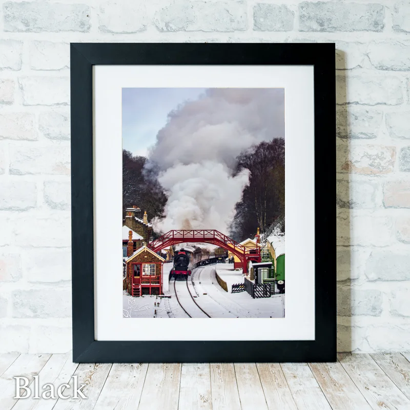 Hogsmeade in the Snow Goathland Station Winter Magic Black-Portrait-Frame Hogsmeade in the Snow Goathland Station Winter Magic - Black-Portrait-Frame