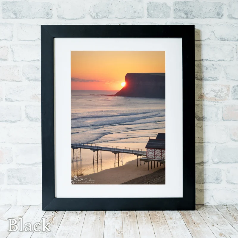 Huntcliff Sunrise Saltburn 3 Huntcliff Sunrise Saltburn - Black-Portrait-Frame