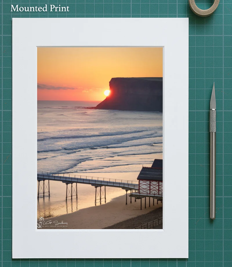 Huntcliff Sunrise Saltburn 5 Huntcliff Sunrise Saltburn - Mounted-Print-Portrait