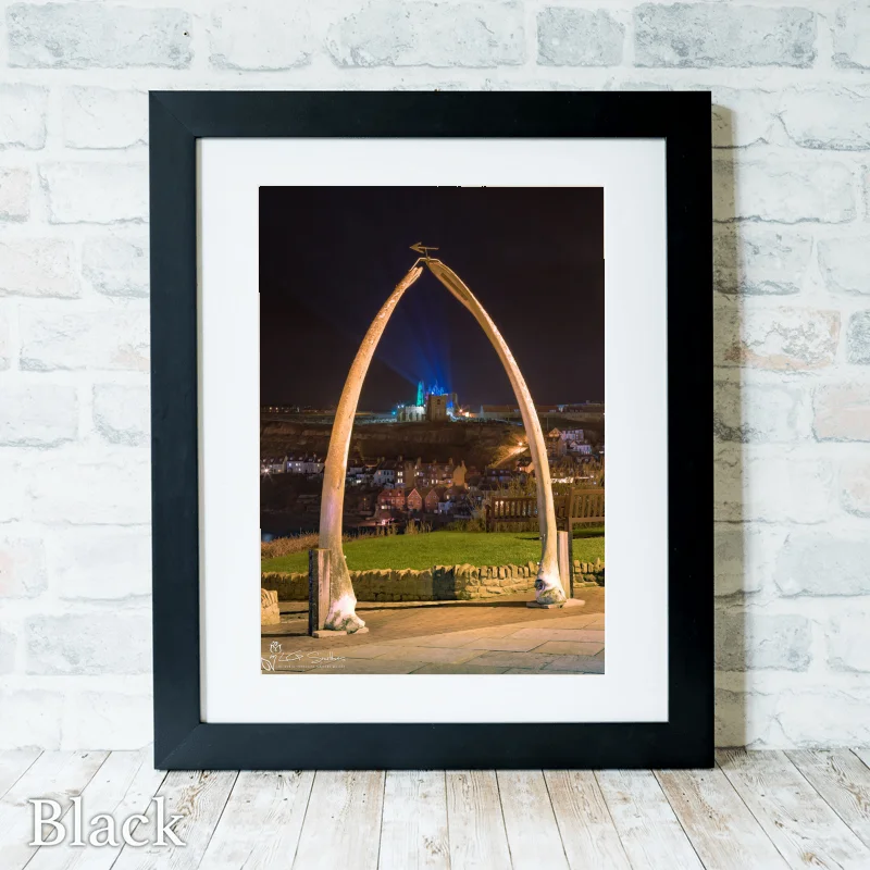 Illuminated Abbey Through The Whalebones 3 Illuminated Abbey Through The Whalebones - Black-Portrait-Frame