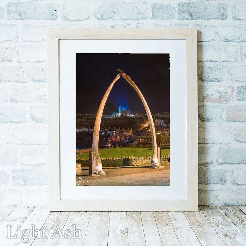 Illuminated Abbey Through The Whalebones 2 Illuminated Abbey Through The Whalebones - Light-Ash-Portrait-Frame