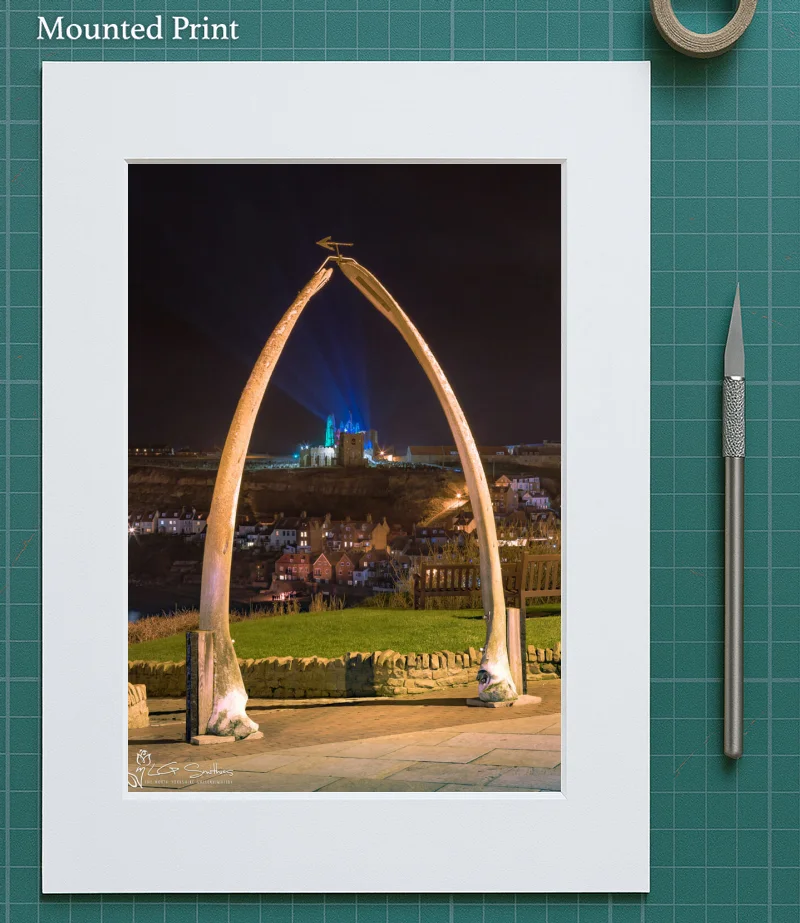 Illuminated Abbey Through The Whalebones 5 Illuminated Abbey Through The Whalebones - Mounted-Print-Portrait