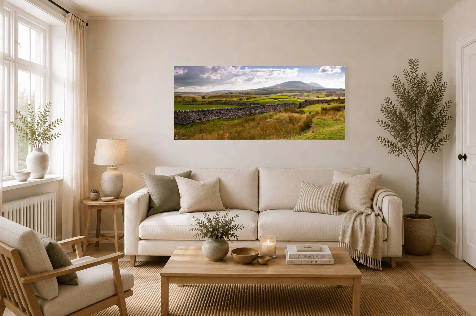 Ingleton Panoramic 2 Ingleton Panoramic - Large Panoramic Canvas On Display In A Living Room