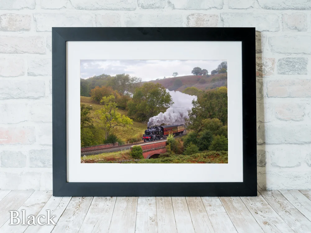 Ivatt 2MT At Darnholm NYMR 6 Ivatt 2MT At Darnholm NYMR - Black-Landscape-Frame