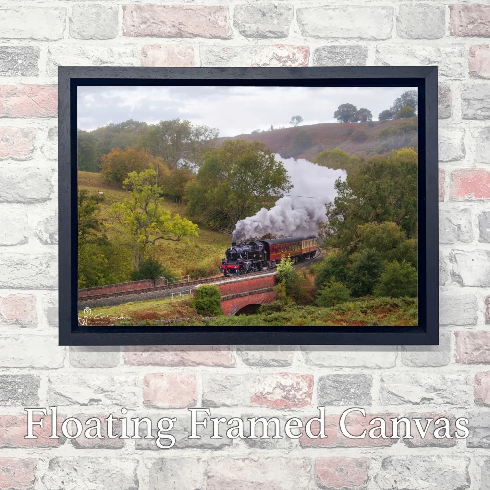 Ivatt 2MT At Darnholm NYMR 3 Ivatt 2MT At Darnholm NYMR - Landscape-Float-Frame-Canvas