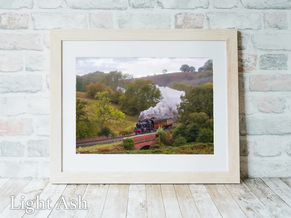 Ivatt 2MT At Darnholm NYMR 5 Ivatt 2MT At Darnholm NYMR - Light-Ash-Landscape-Frame