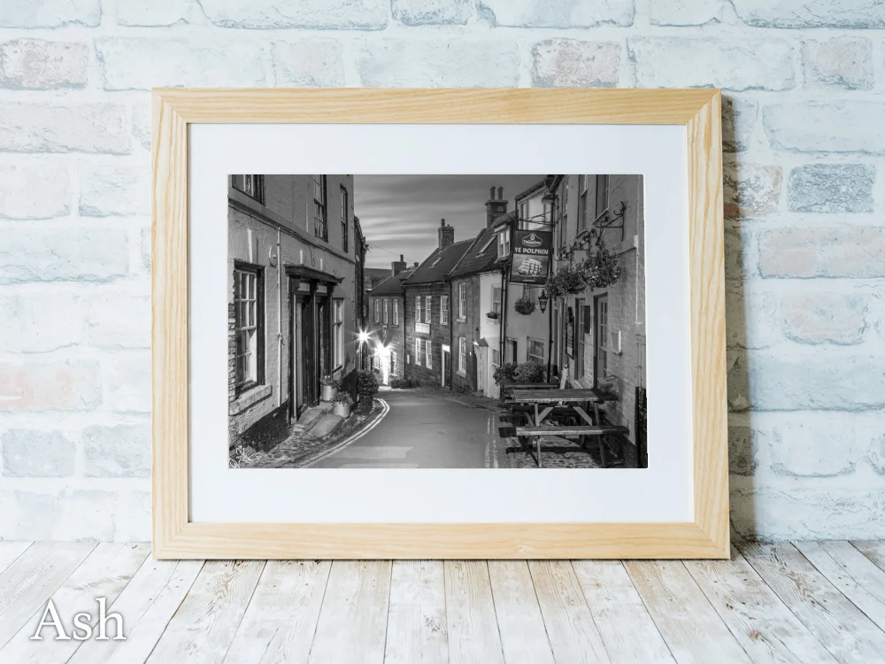 King Street Robin Hood's Bay Black and White 7 King Street Robin Hood's Bay Black and White - Ash-Landscape-Frame