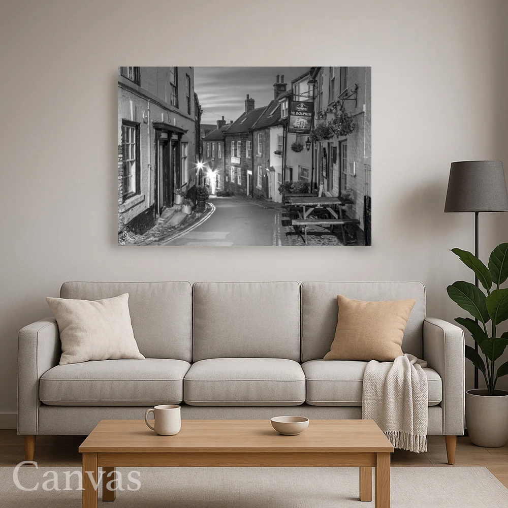 King Street Robin Hood's Bay Black and White 8 King Street Robin Hood's Bay Black and White - Wall-art-for-living-room-landscape