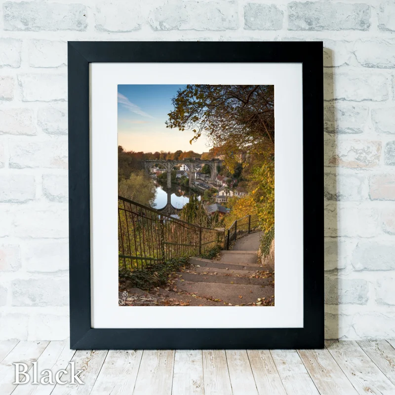Knaresborough Steps To The Castle 3 Knaresborough Steps To The Castle - Black-Portrait-Frame