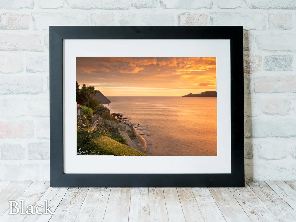 Lady Palmer's Runswick Bay Sunrise 6 Lady Palmer's Runswick Bay Sunrise - Black-Landscape-Frame