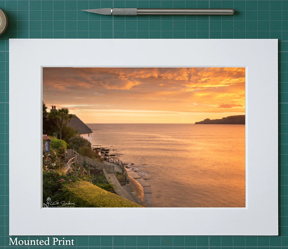 Lady Palmer's Runswick Bay Sunrise 2 Lady Palmer's Runswick Bay Sunrise - Landscape-Mounted-Print