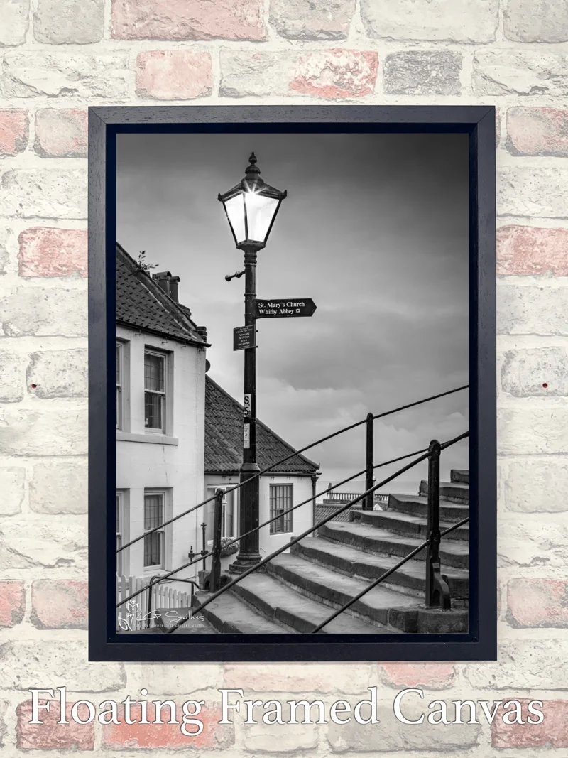 Lamp On The 199 Steps Black And White 8 Lamp On The 199 Steps Black And White - Float-Frame-Canvas-Portrait