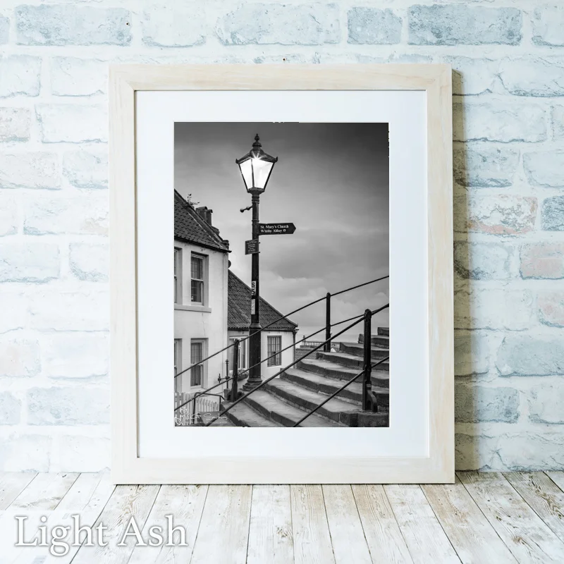 Lamp On The 199 Steps Black And White 3 Lamp On The 199 Steps Black And White - Light-Ash-Portrait-Frame