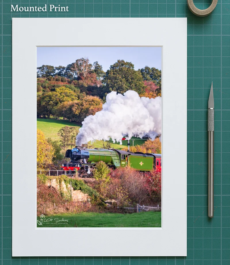 Loco 60103 Flying Scotsman At Esk Valley Cottages 5 Loco 60103 Flying Scotsman At Esk Valley Cottages - Mounted-Print-Portrait