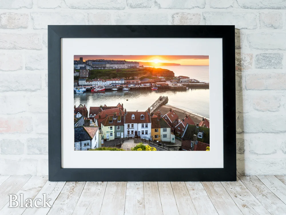Lovely Evening At Whitby 6 Lovely Evening At Whitby - Black-Landscape-Frame