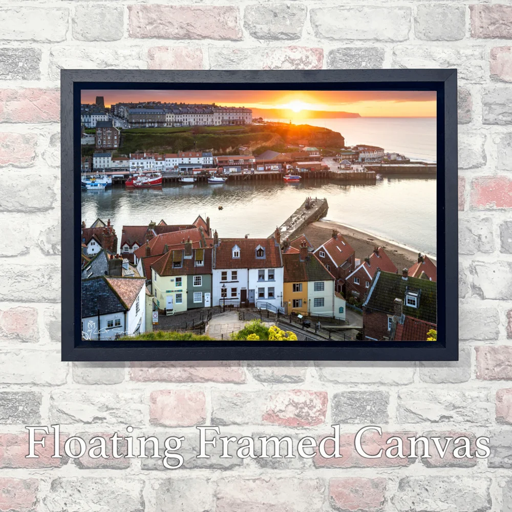 Lovely Evening At Whitby 3 Lovely Evening At Whitby - Landscape-Float-Frame-Canvas