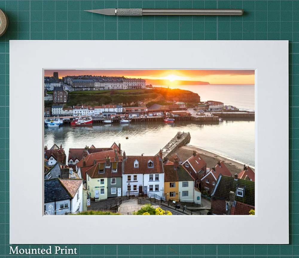 Lovely Evening At Whitby 2 Lovely Evening At Whitby - Landscape-Mounted-Print